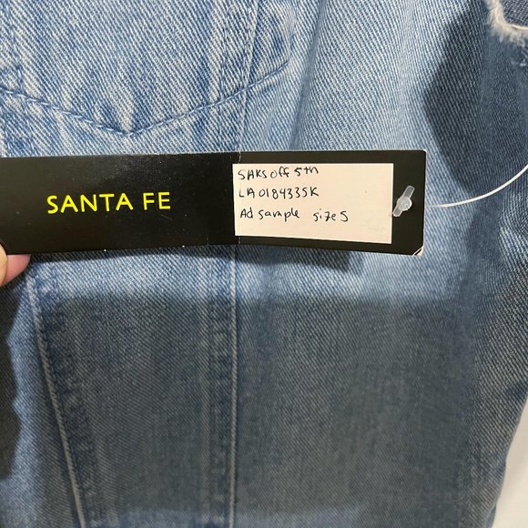 Santa Small Fe Fray Hem Decal Denim Vest NEW WITH TAGS - Picture 6 of 6